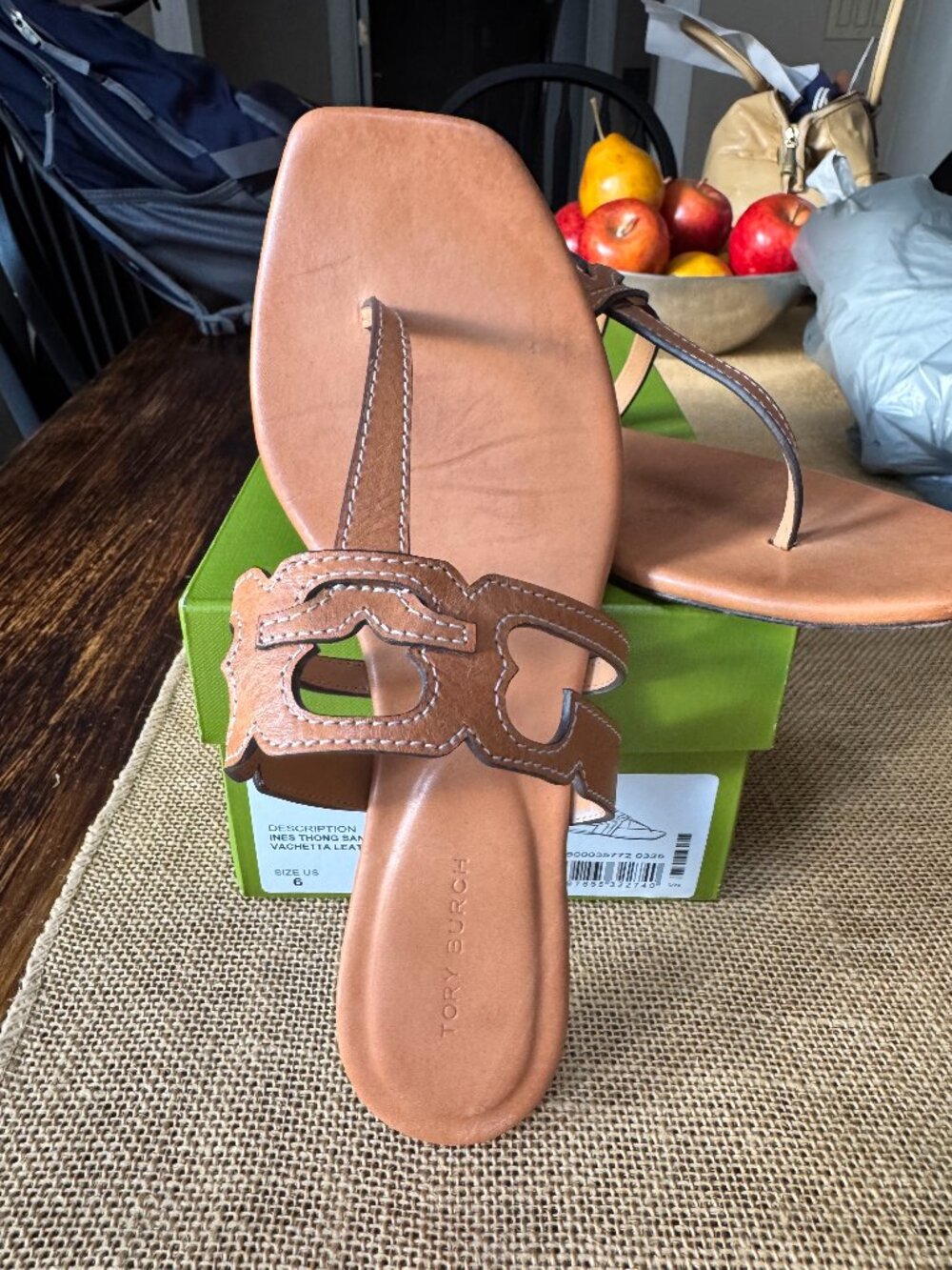 Tory Burch Ines Leather Camello Camel Size 6
